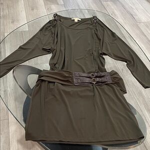 Michael Kors Dark Brown Long Sleeve Dress